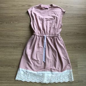 Brand new kate spade pink drawstring dress w lace